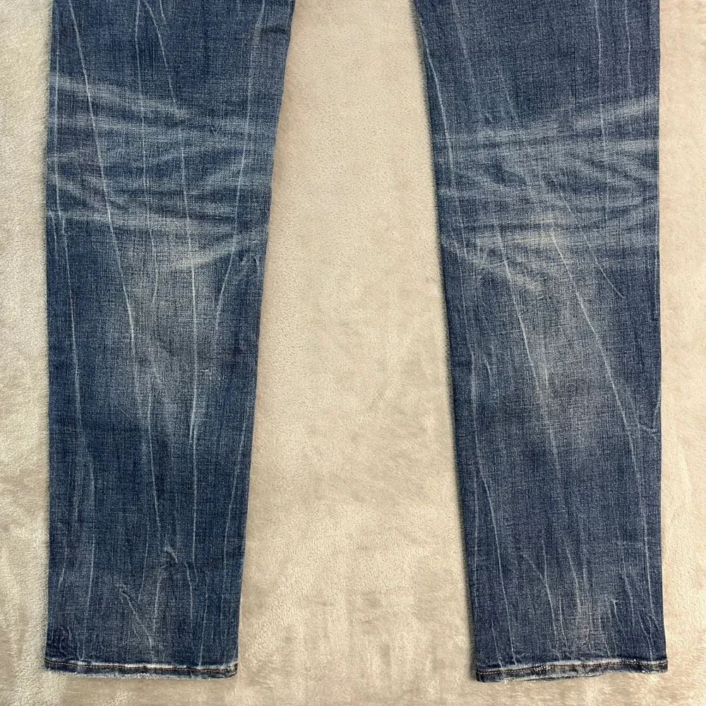 American Eagle Slim Straight Extreme Flex 4 Jeans Mens Blue Distressed 30x36